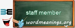 WordMeaning blackboard for staff member